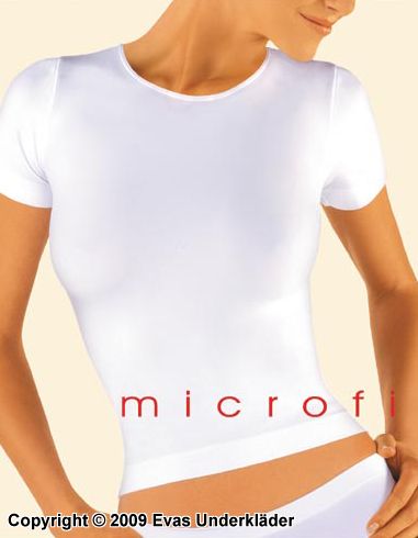 Short sleeve top, soft microfiber, seamless